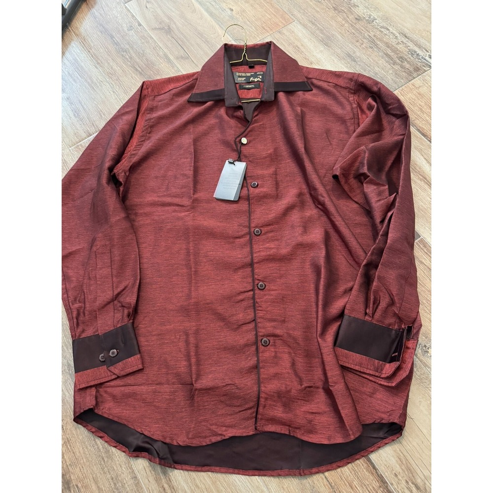 Fiza Designer Collection Men's Button‎ Formal Red Shirt Size XL New